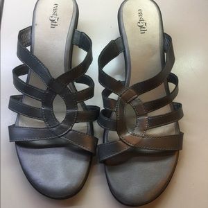 Gun metal gray sandals